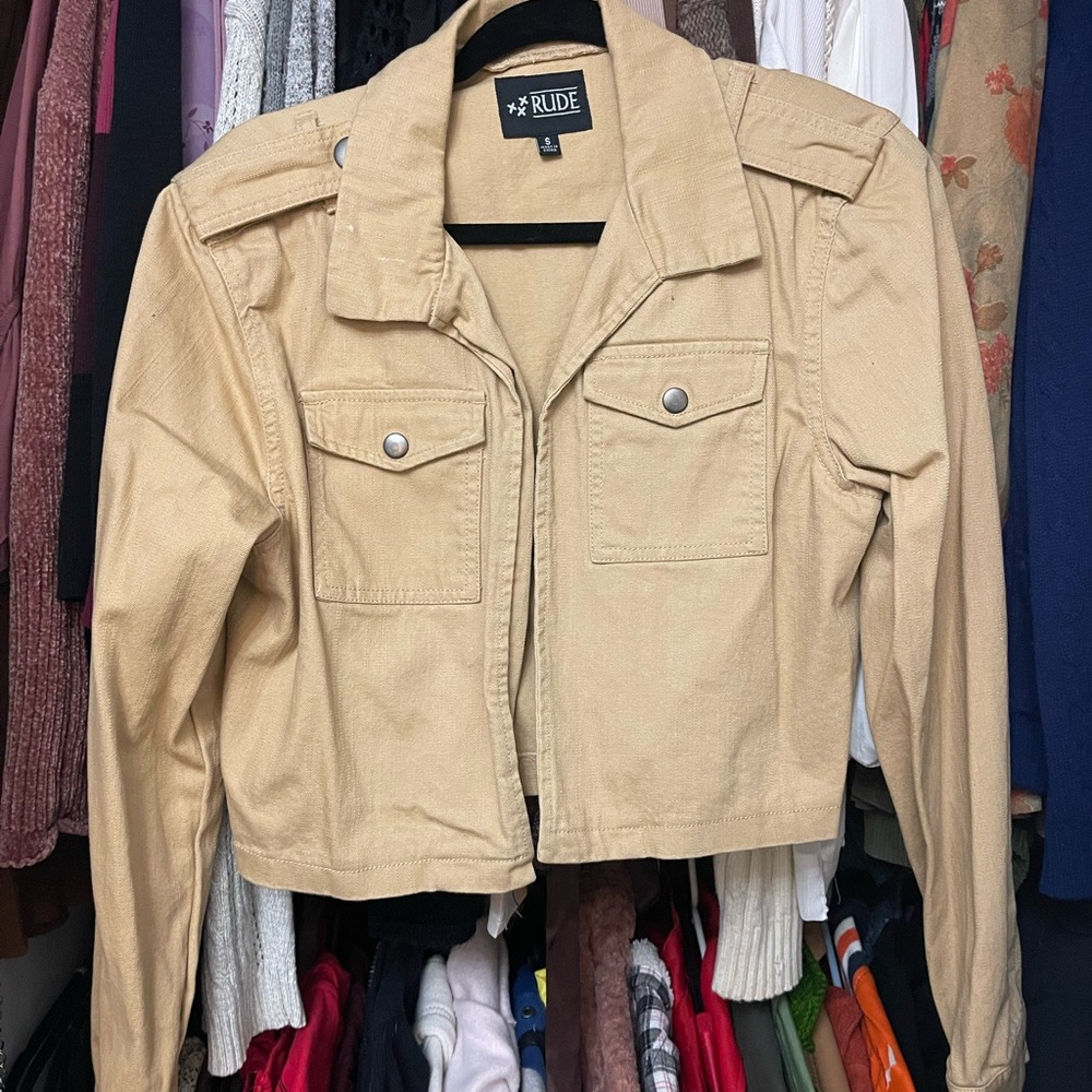 RUDE Tan Utility Jacket Tailored Structured Design